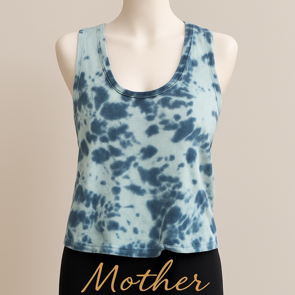 MOTHER Tops - MOTHER Scoop Racerback Tank Size S Blue Tie Dye Stretch Beach Summer